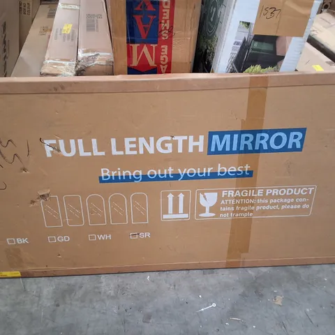 BOXED FULL LENGTH MIRROR - SILVER