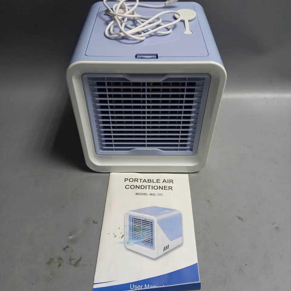BOXED PORTABLE AIR CONDITIONER WITH CHARGING CABLE