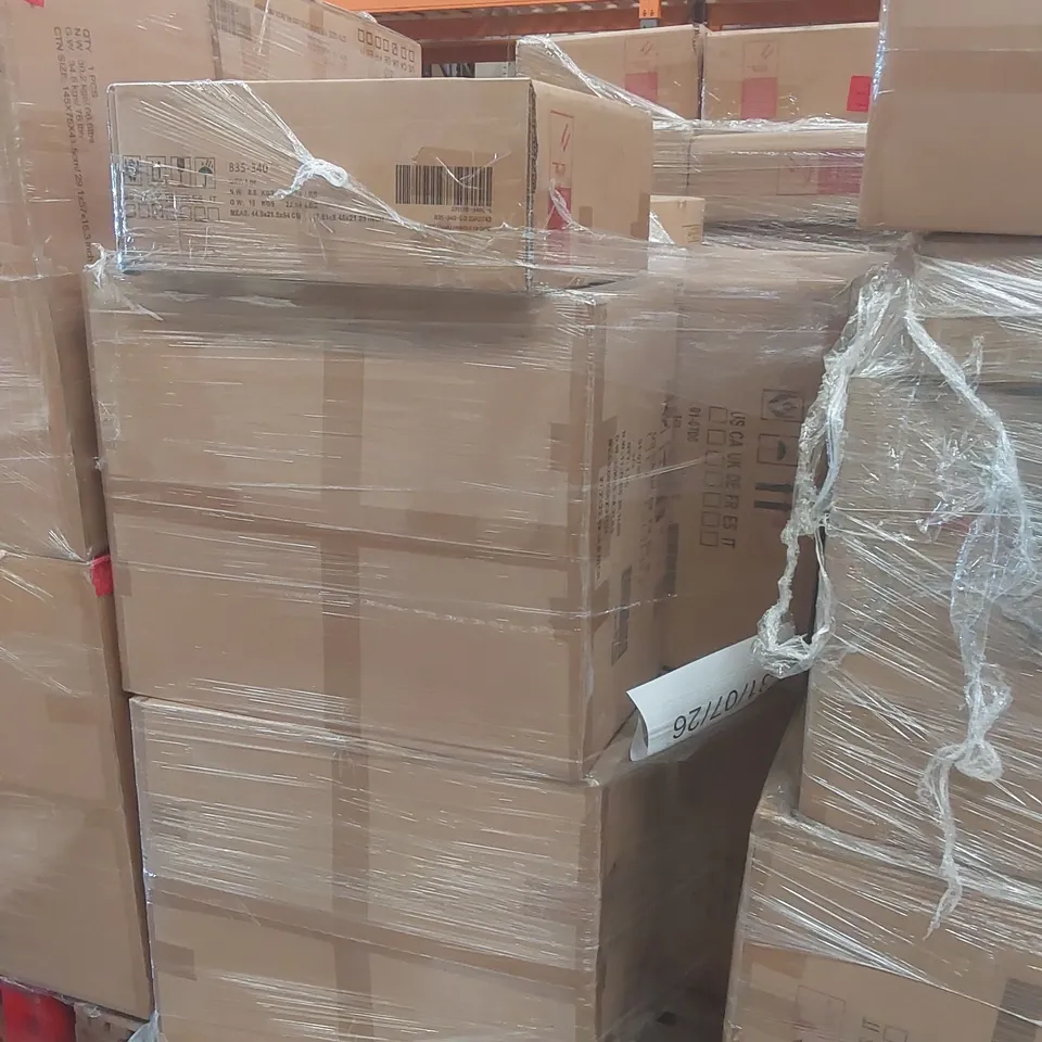 PALLET CONTAINING A VERY LARGE QUANTITY OF ASSORTED DESIGNER FURNITURE PARTS INCLUDING: DINING TABLE PARTS, GARDEN CHAIR PARTS ECT