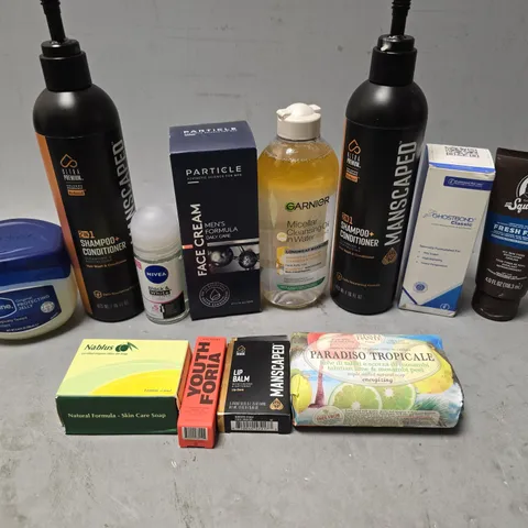 APPROXIMATEY 15 HEALTH AND BEAUTY PRODUCTS TO INCLUDE MANSCAPED SHAMPOO AND CONDITIONER, SQUATCH FACE WASH, AND VASELINEETC. - COLLECTION ONLY