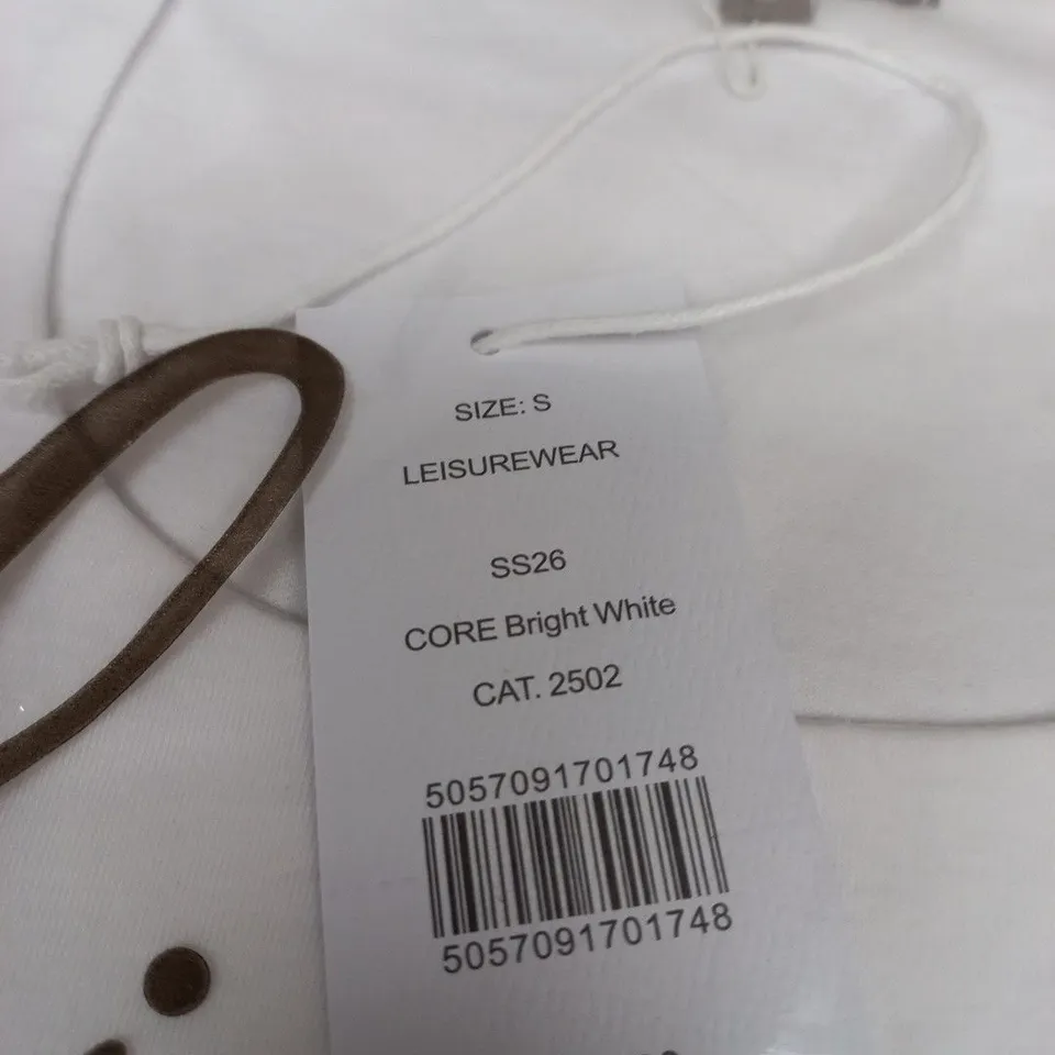 FIRST AVENUE LEISUREWEAR WHITE T-SHIRT, SIZE S