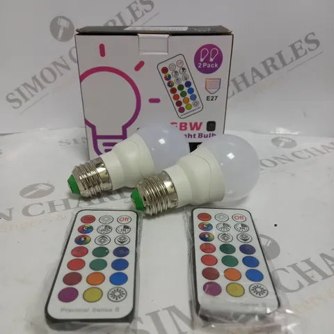 BOXED RGBW LED LIGHT BULB TWIN PACK WITH REMOTE 