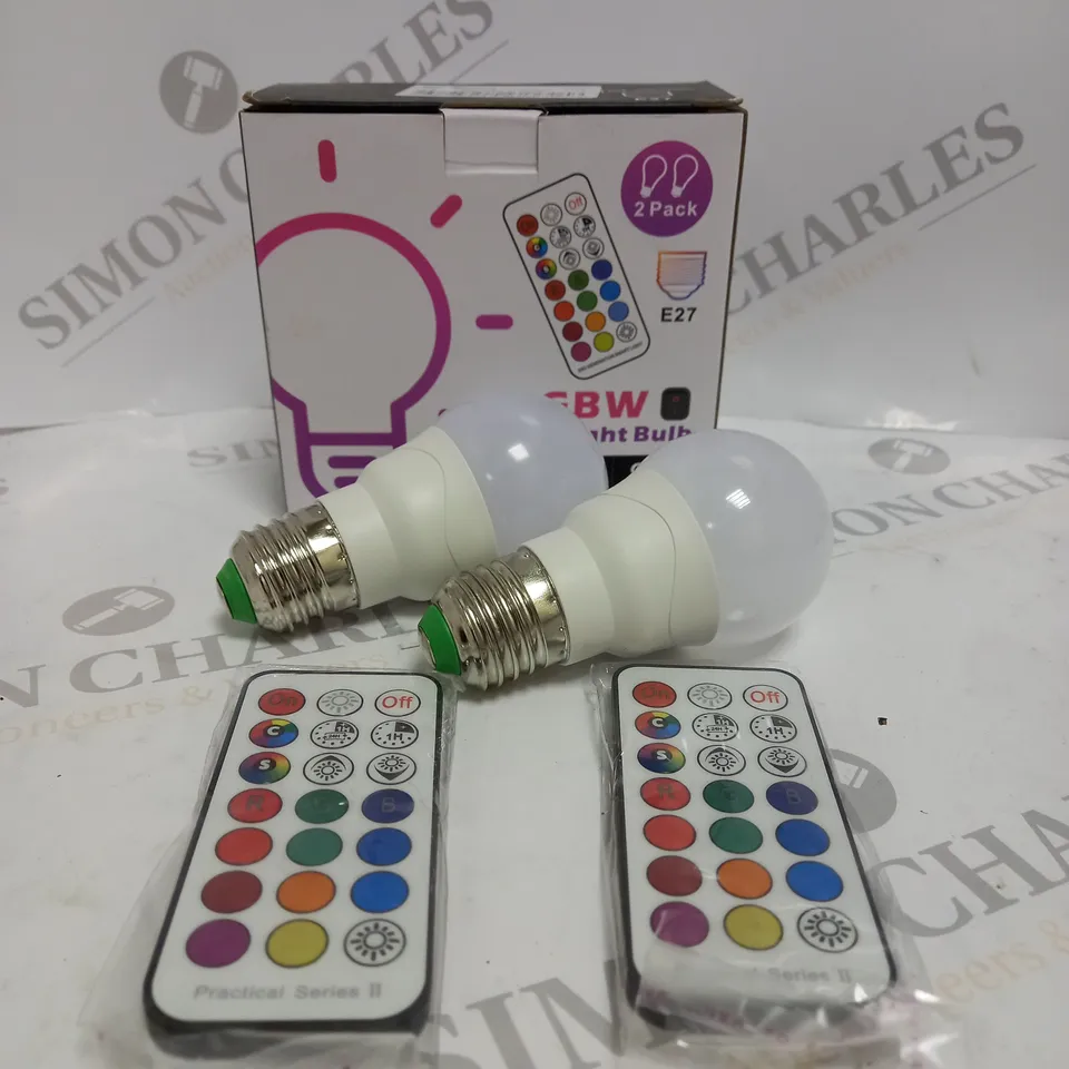 BOXED RGBW LED LIGHT BULB TWIN PACK WITH REMOTE