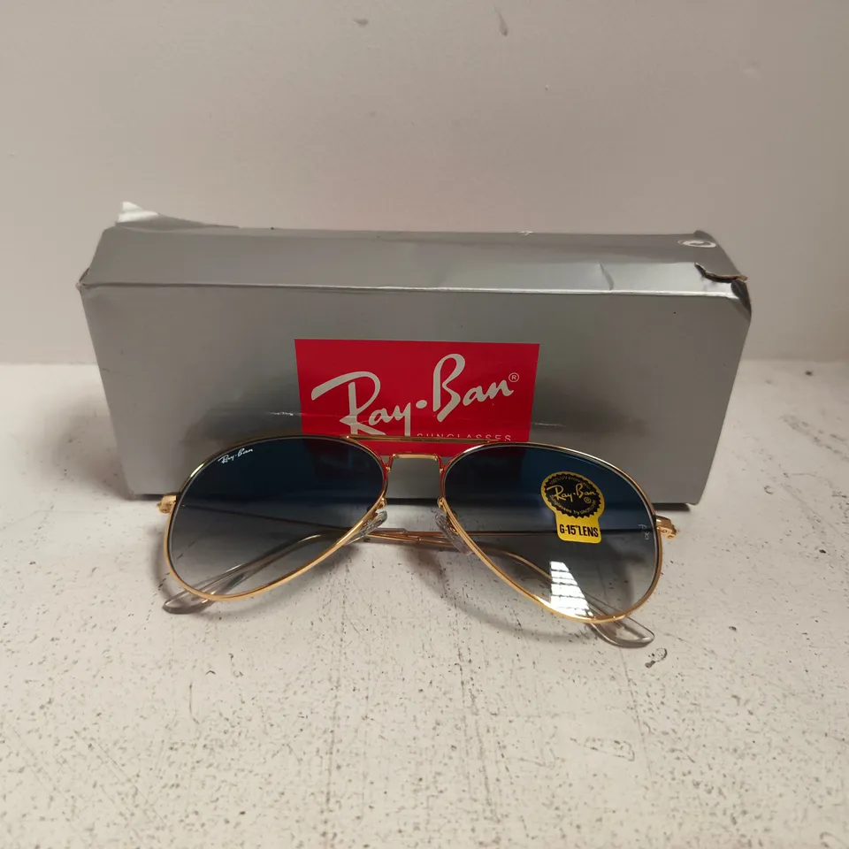 RAY-BAN AVIATOR RB3025 BLUE LENS SUNGLASSES