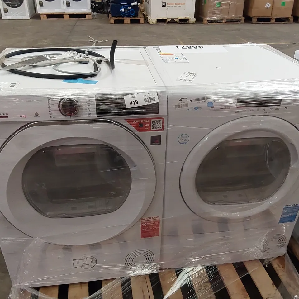 PALLET OF HOOVER H-DRY 500 11KG HEAT PUMP TUMBLE DRYER AND CANDY SMART PRO HEAT PUMP TUMBLE DRYER WHITE