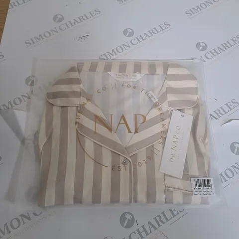 SATIN STRIPE TROUSER PYJAMA SET SIZE M