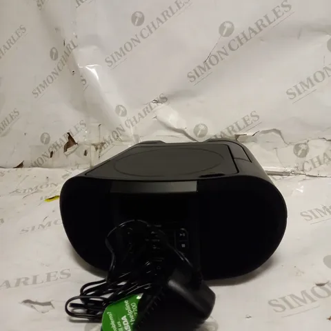 CD BOOMBOX WITH FM RADIO IN BLACK