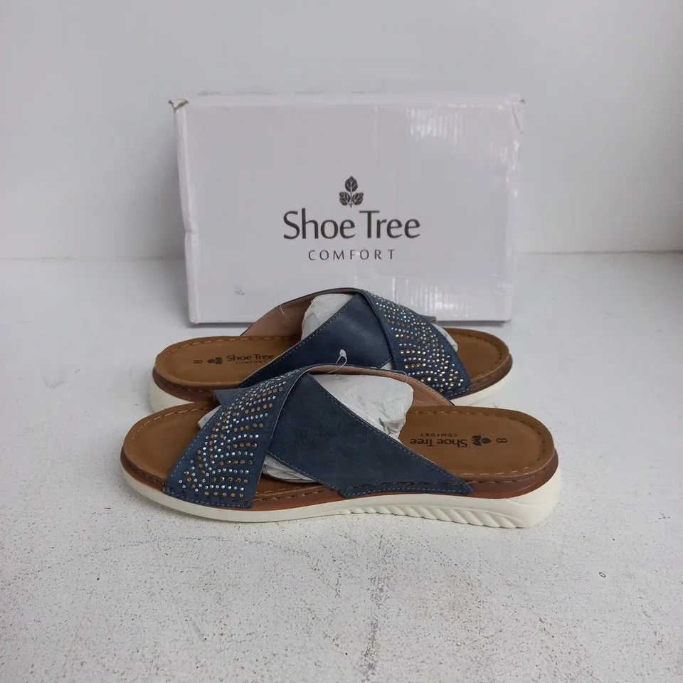 SHOE TREE COMFORT WISTERIA NAVY SANDALS – UK 8 (WOMEN)