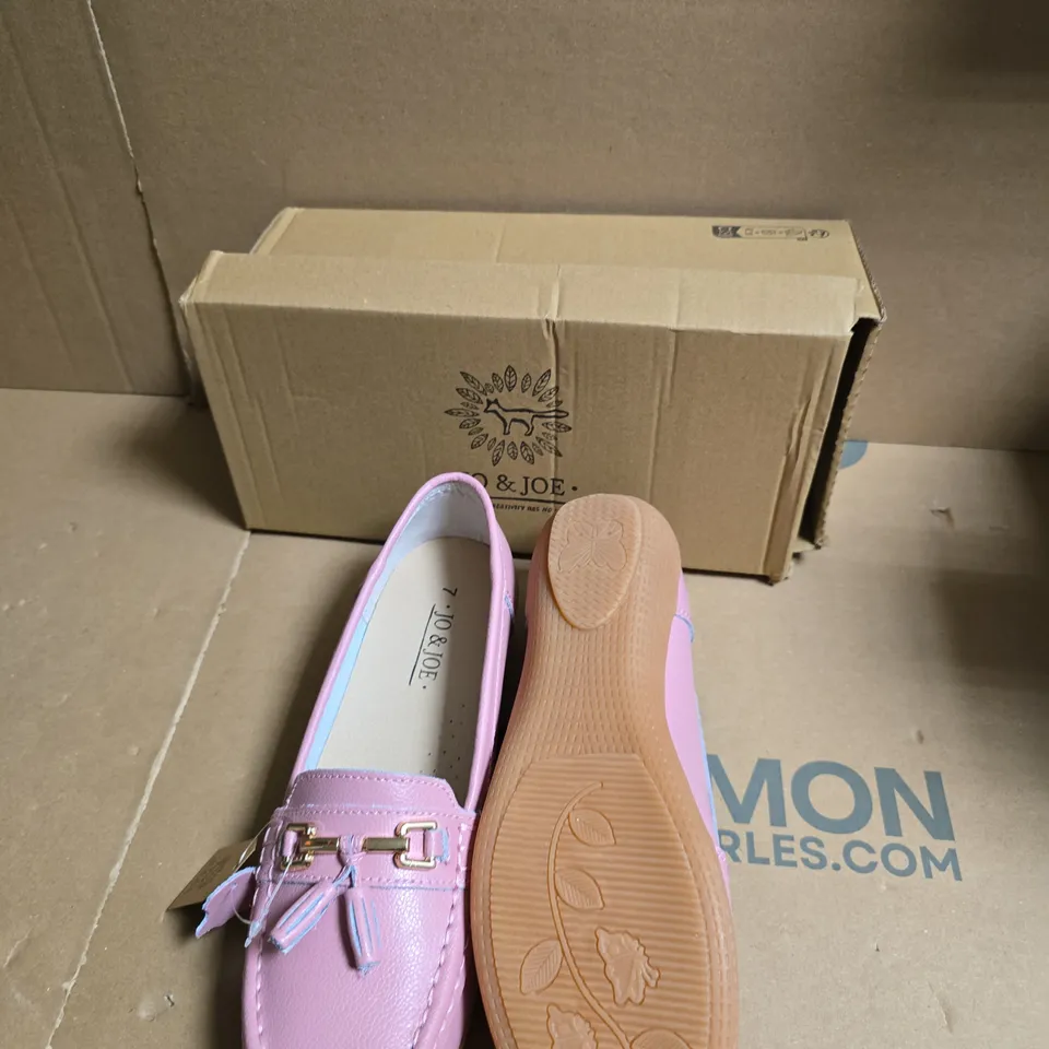 JO & JOE PINK LEATHER LOAFERS – WOMEN'S SHOES - UK SIZE 7