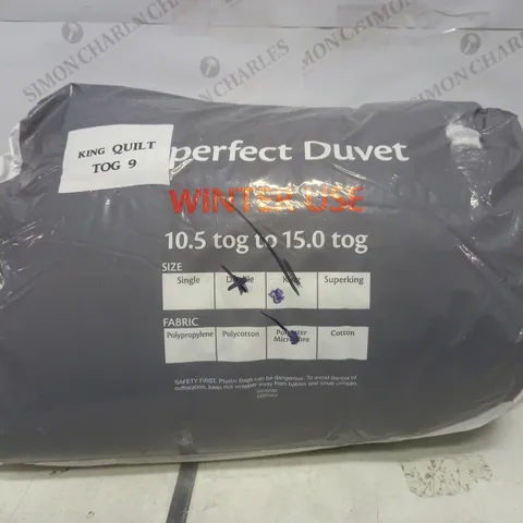 PERFECT DUVET WINTER USE TOG 9 KING SIZE