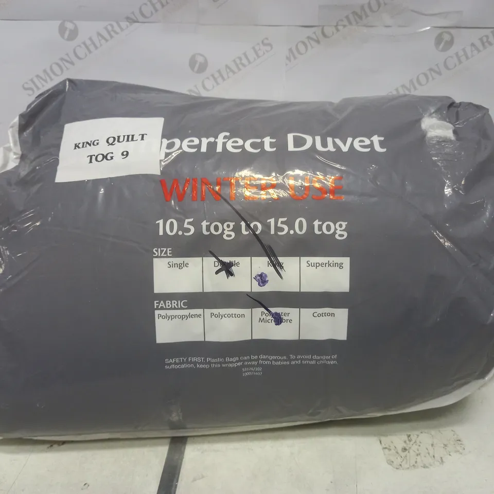 PERFECT DUVET WINTER USE TOG 9 KING SIZE