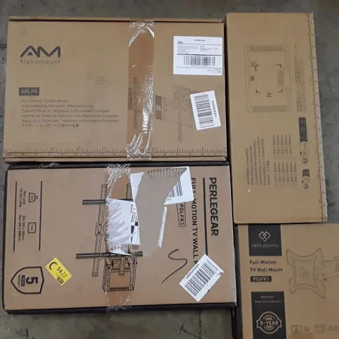 PALLET CONTAINING AN ASSORTMENT OF FULL TV AND MONITOR WALL MOUNT AND TV STAND ECT
