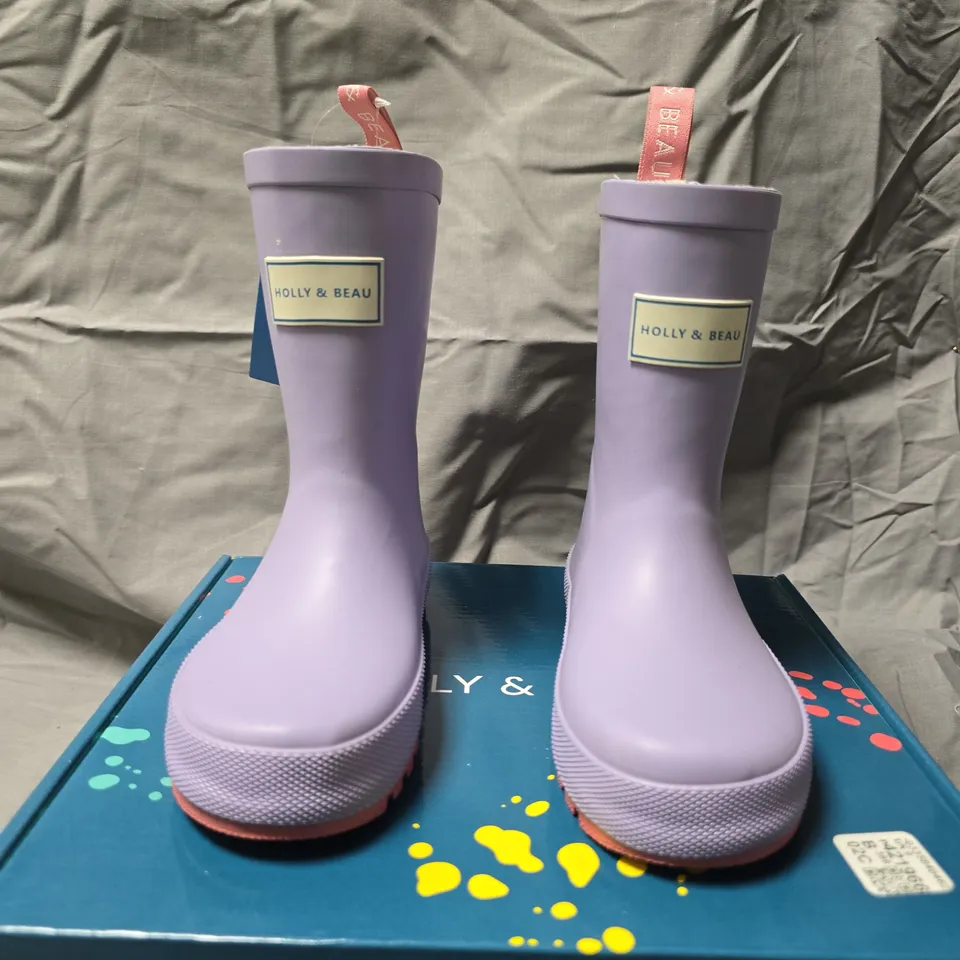 HOLLY & BEAU MAUVE RAIN BOOTS – KIDS UK9 (EU27, US10) – PAIR