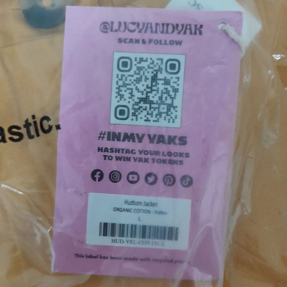 LUCY AND YACK HUDSON JACKET IN POLLEN YELLOW SIZE L