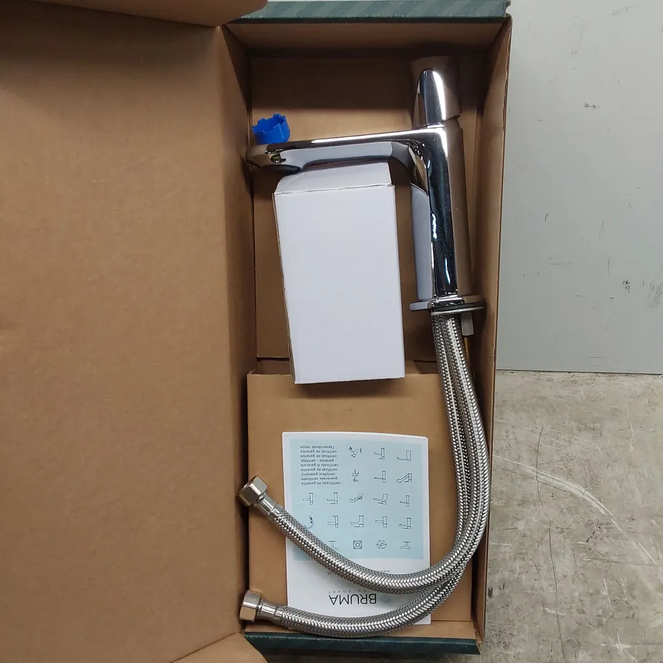 BOXED BRUMA ADAGIO BASIN MIXER WITH PUSH-OPEN WASTE - CHROME 