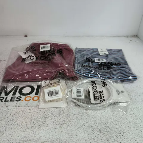 BOX OF APPROXIMATELY 30 ASSORTED CLOTHING ITEMS TO INCLUDE ALL DAY TUBE TOP, FLEECE MICRO SHORTS, LUXE HEADBAND ETC
