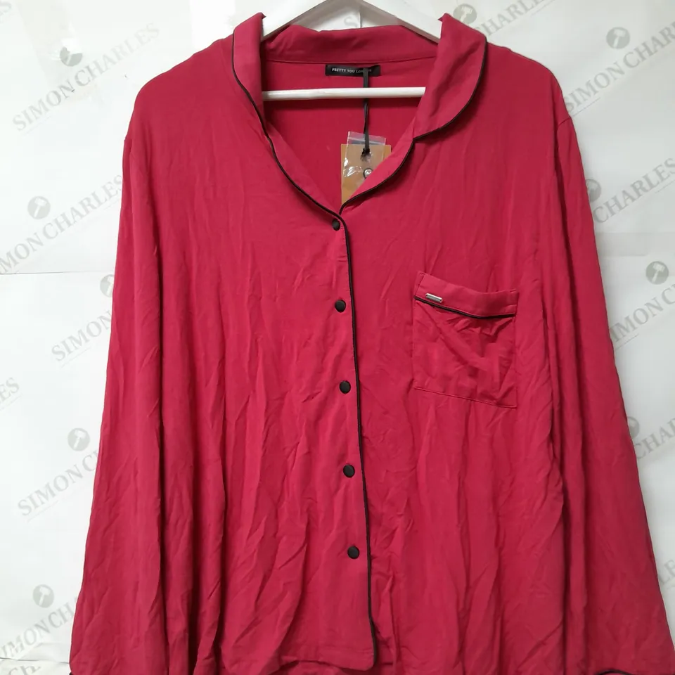 PRETTY YOU LADIES BAMBOO PYJAMAS SCARLET SIZE 18