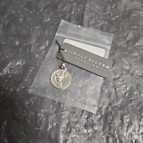 SIMPLY SILVER STERLING SILVER 925 CIRCULAR CAPRICORN ZODIAC PENDANT CHARM