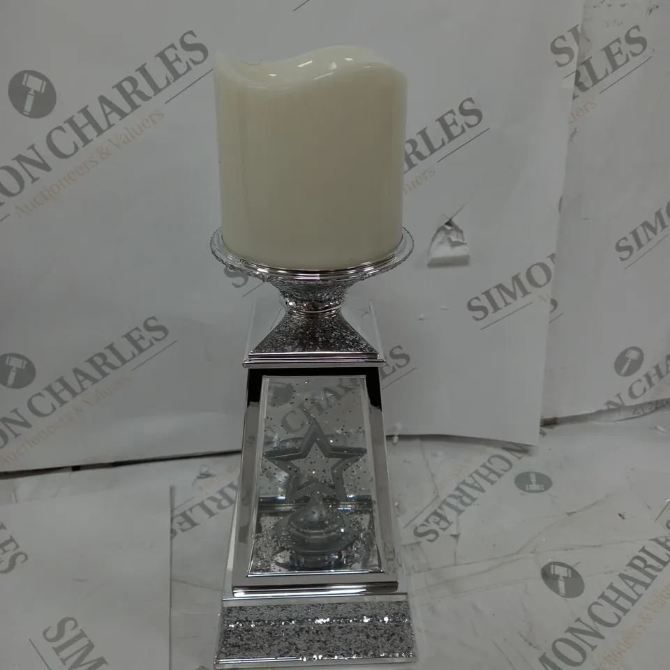 JM BY JULIEN MACDONALD FLAMELESS CANDLE HOLDER WITH SWIRLING GLITTER