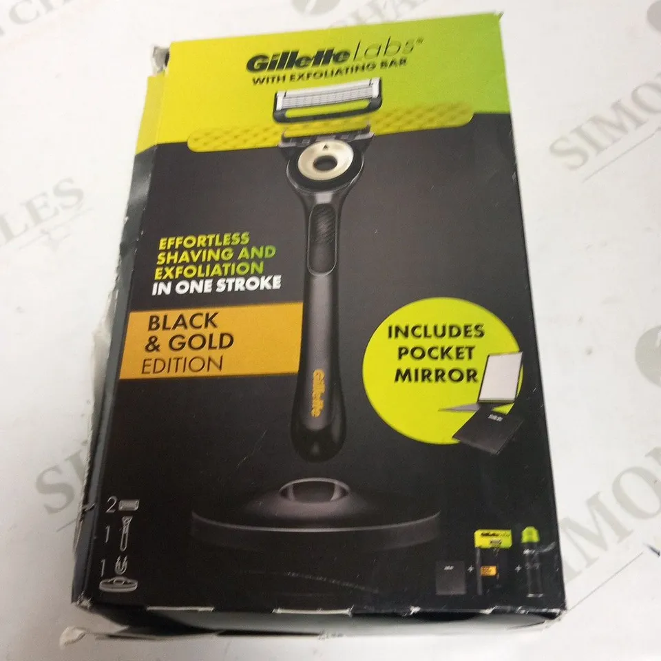 BOXED GILETTE LABS BLACK AND GOLD EDITION