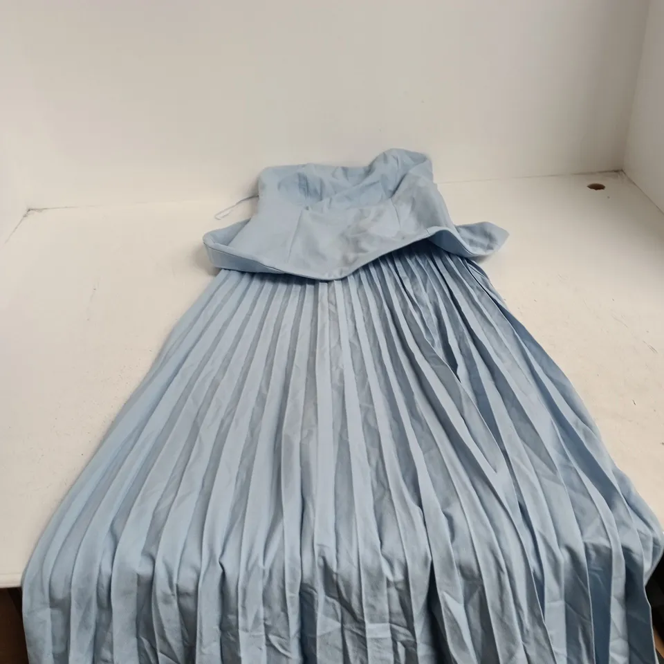 NOBODY'S CHILD GIRLS' PLEATED LIGHT BLUE DRESS, UK 8 (EU 36)