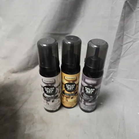 APPROXIMATELY 20 ASSORTED MATRIX BLOW DRY SPRAYS TO INCLUDE ASH BLONDE, TITANIUM SILVER, GOLDEN BLONDE, ETC - COLLECTION ONLY
