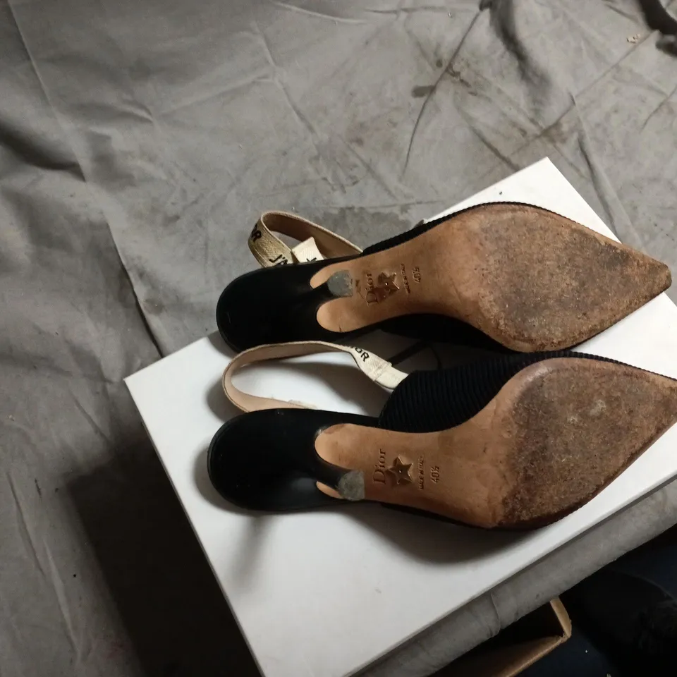 DIOR J'ADIOR SLINGBACK HEELS – BLACK FABRIC, UK 7.5