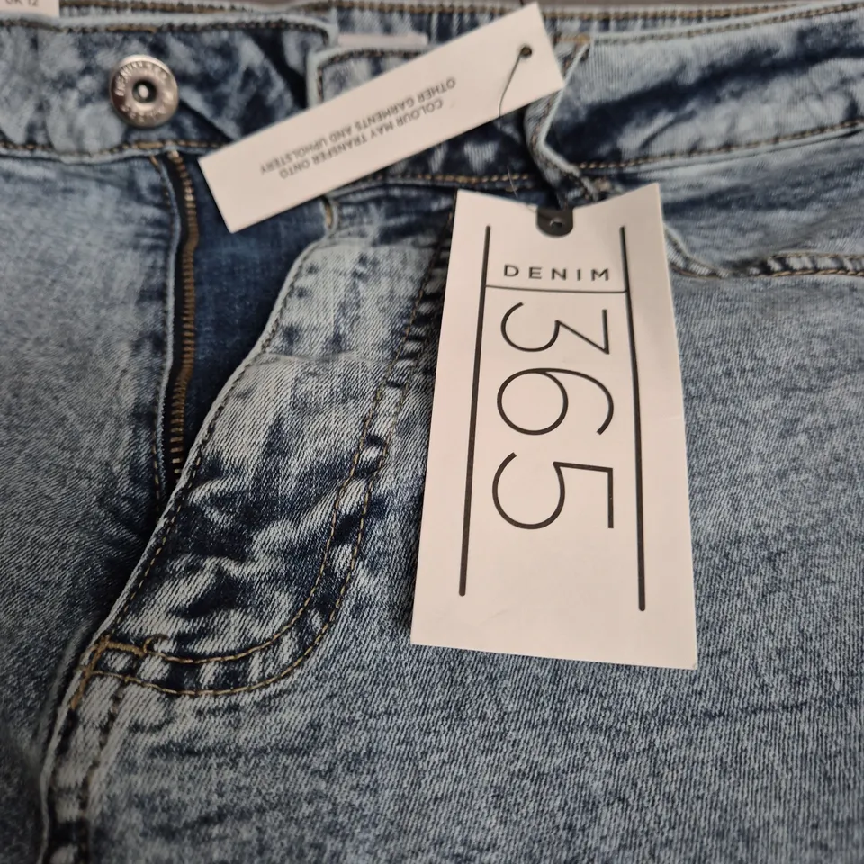 DENIM 365 HIGH RISE WIDE CROPPED JEANS – UK 12, LIGHT WASH