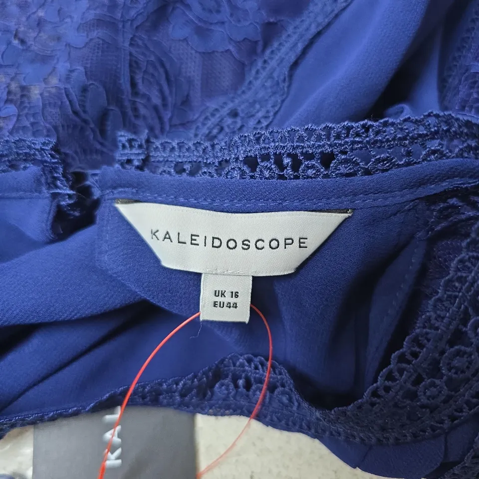 KALEIDOSCOPE NAVY PLEATED DRESS - UK 16
