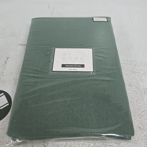 8 X AT HOME LIVING BRUSHED DOUBLE BED SHEETS - GREEN 