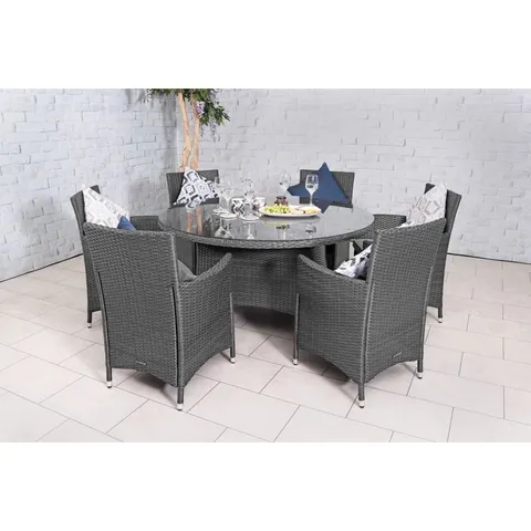 BOXED UMSTEAD RECTANGULAR 6-PERSON 140CM GARDEN SET (3 BOXES)