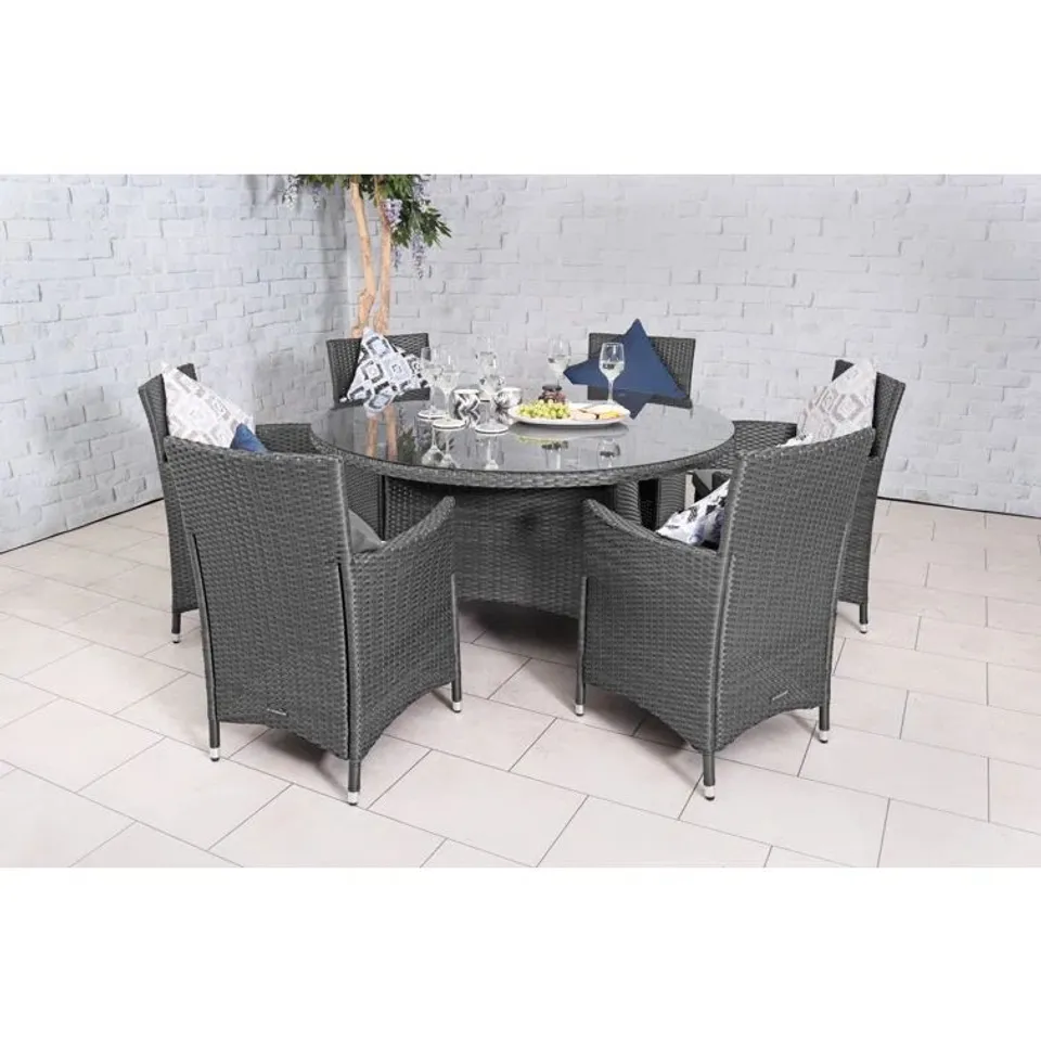 BOXED UMSTEAD RECTANGULAR 6-PERSON 140CM GARDEN SET (3 BOXES)