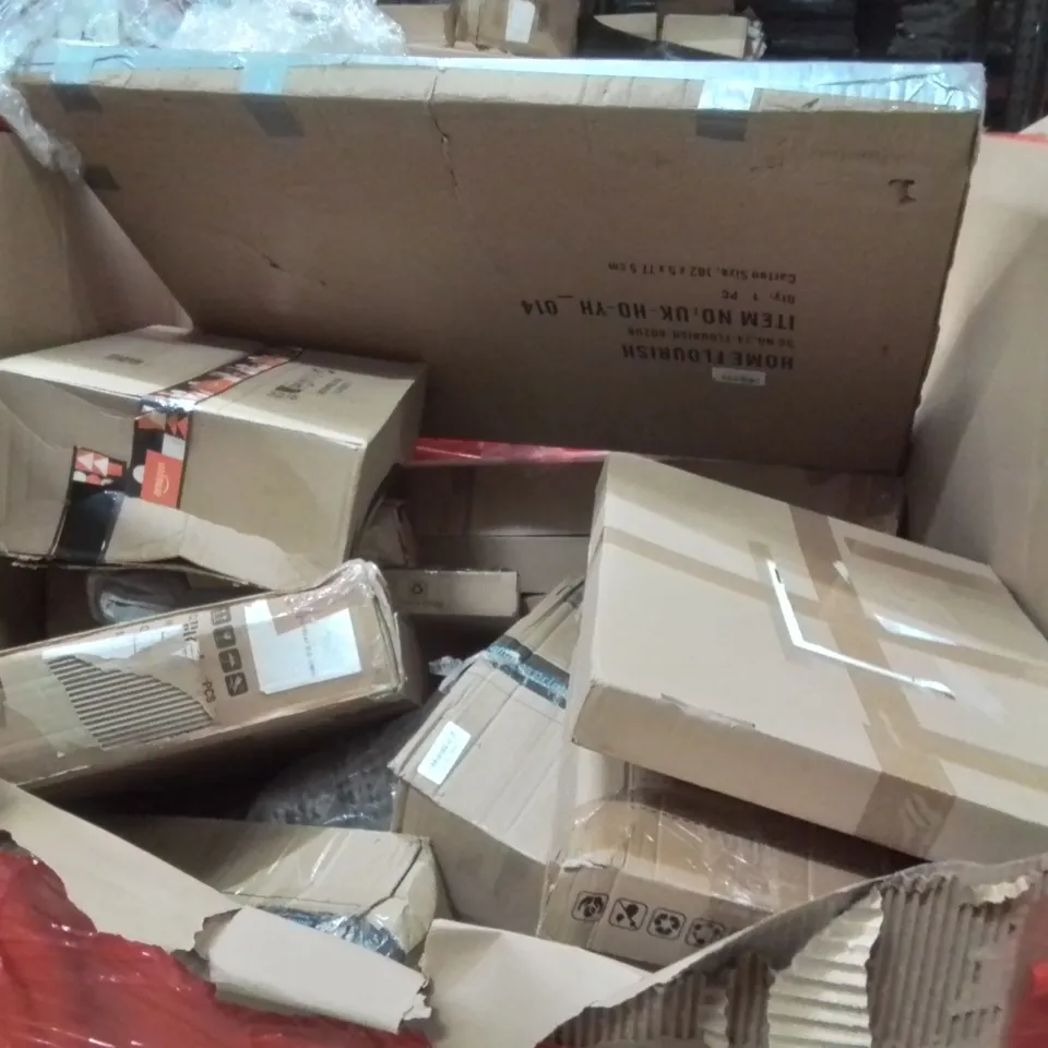 PALLET OF ASSORTED HOUSEHOLD GOODS AND PRODUCTS TO INCLUDE;LED LIGHT,TOOL DESK,AREA RUG