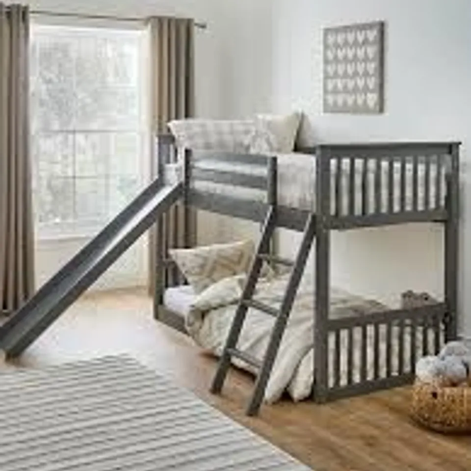 BOXED NOVARA BUNK BED WITH SLIDE - GREY (2 BOXES)