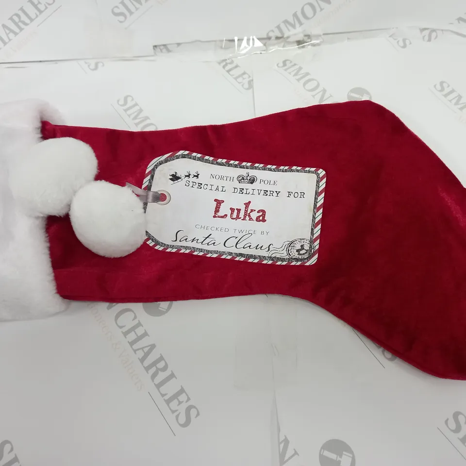 PERSONALISED SPECIAL DELIVERY TAG CHRISTMAS STOCKING RRP £14.99