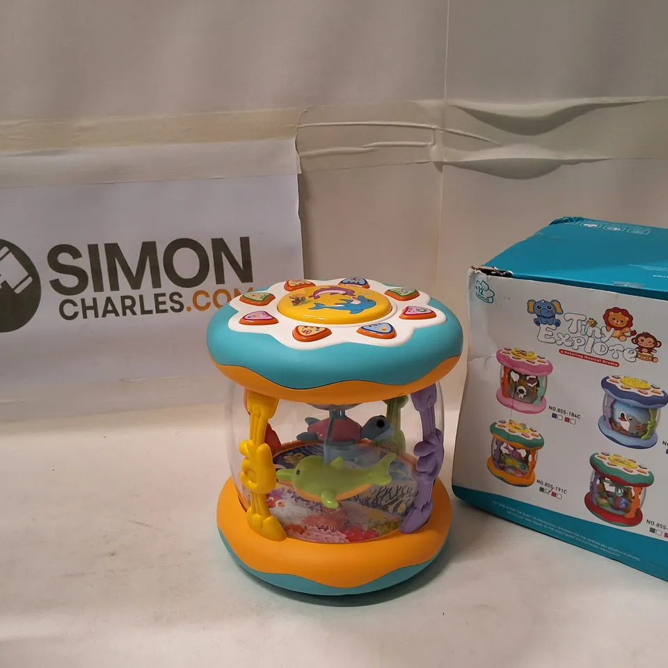 TINY EXPLORER ROTATING MUSICAL DRUM – COLOURFUL INFANT TOY