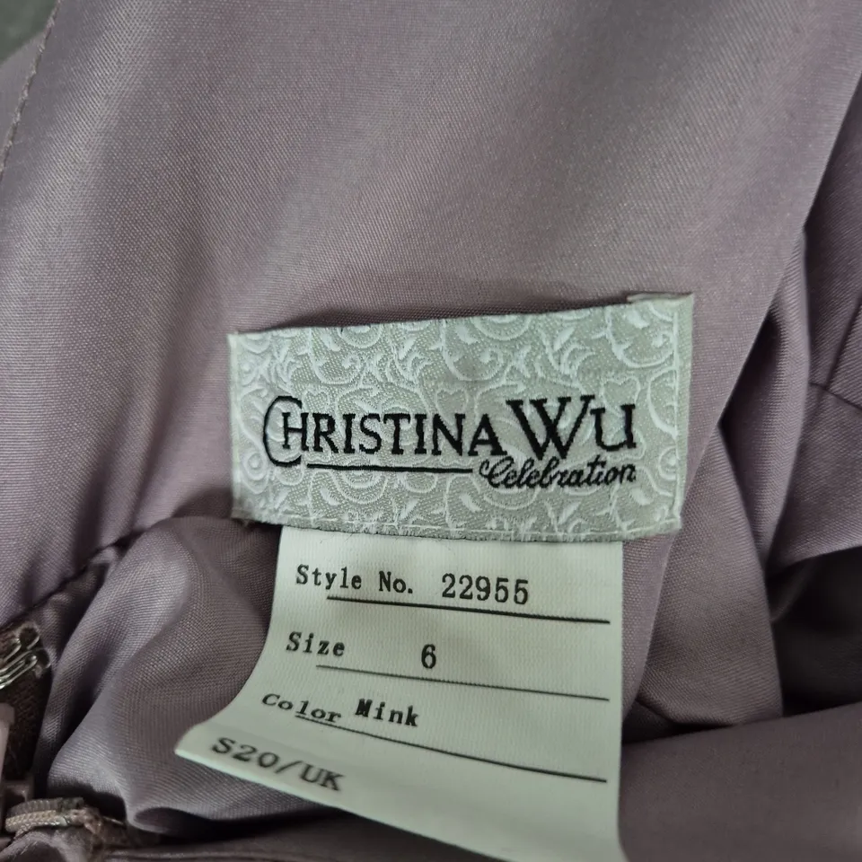 CHRISTINA WU CELEBRATION MINK DRESS - SIZE 6