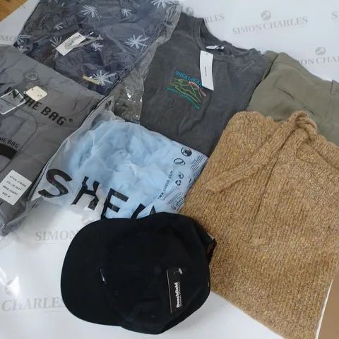 LARGE BOX OF ASSORTED BAGGED AND UNBAGGED CLOTHING TO INCLUDE URAB OUTFITTERS, ZARA AND KATIE LOXTON