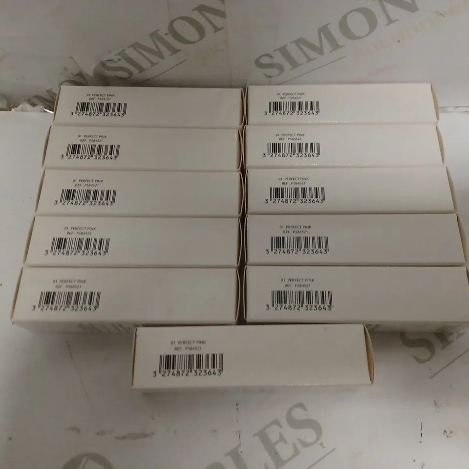 LOT OF APPROXIMATELY 11 GIVENCHY 01 PERFECT PINK BEAUTIFYING LIP BALM