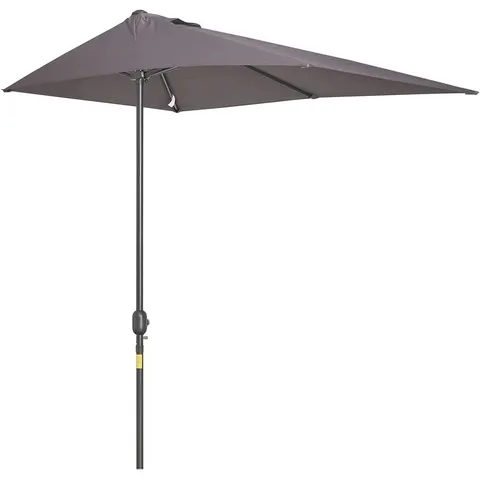 BOXED AARTHI 230cm x 130cm RECTANGULAR MARKET PARASOL - GREY (1 BOX)