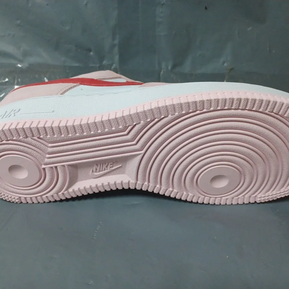 PAIR OF NIKE AIR FORCE 1 HEART TRAINERS IN PINK/WHITE