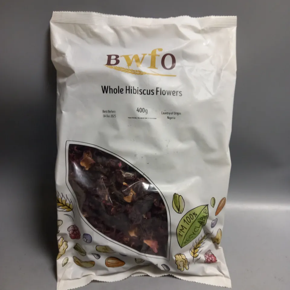 BWFO WHOLE HIBISCUS FLOWERS 400G BAG