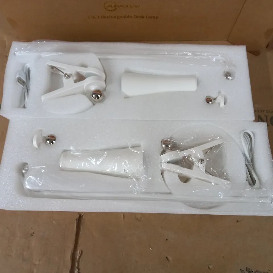 AURAGLOW SET (X2) OF 3-IN-1 MAGNETIC DESK LIGHTS - WHITE