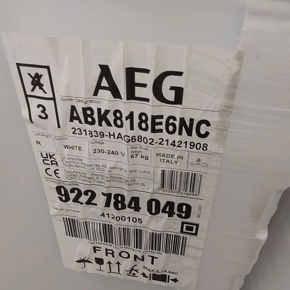 AEG INTEGRATED UPRIGHT 177CM FREEZER MODEL ABK818E6NC RRP £1000