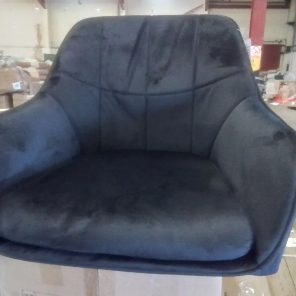 BOXED 51CM UPHOLSTERED ARM DINING CHAIR SET OF 2 BLACK