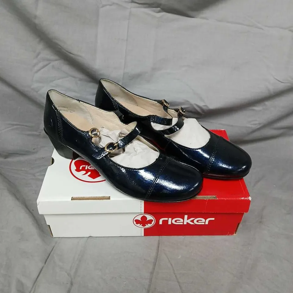 Rieker Navy Blue Patent Leather Mary Jane Shoes – Women's 7.5