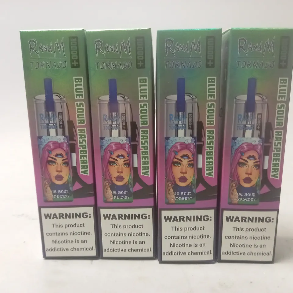 SEALED AND BOXED R AND M TORNADO DISPOSABLE VAPES - BLUE SOUR RASPBERRY - X4