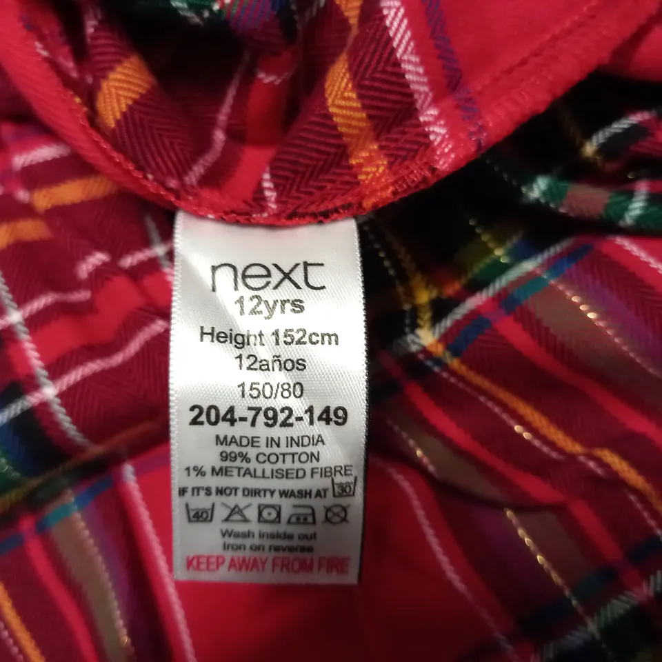 NEXT CHILDRENS TARTAN DRESS - 12 YEARS