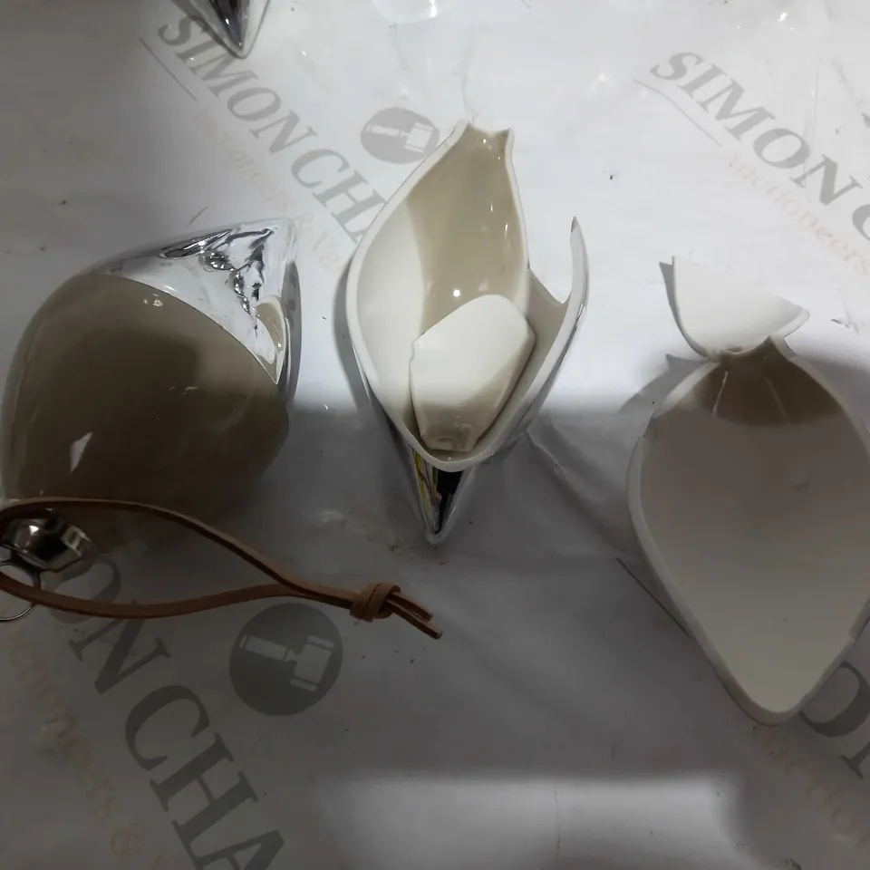 K BY KELLY HOPPEN SET OF 6 BAUBLES LIGHT TAUPE/SILVER