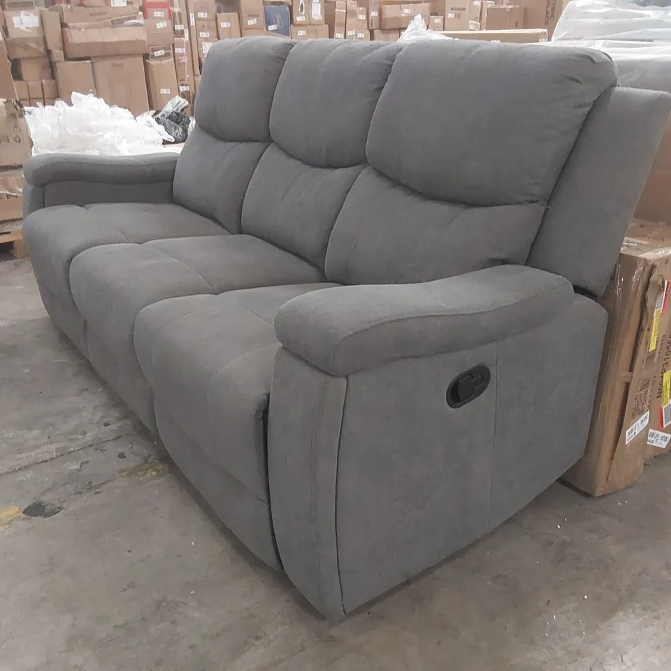 QUALITY DESIGNER CHENILLE FABRIC MANUAL RECLINER SOFA
